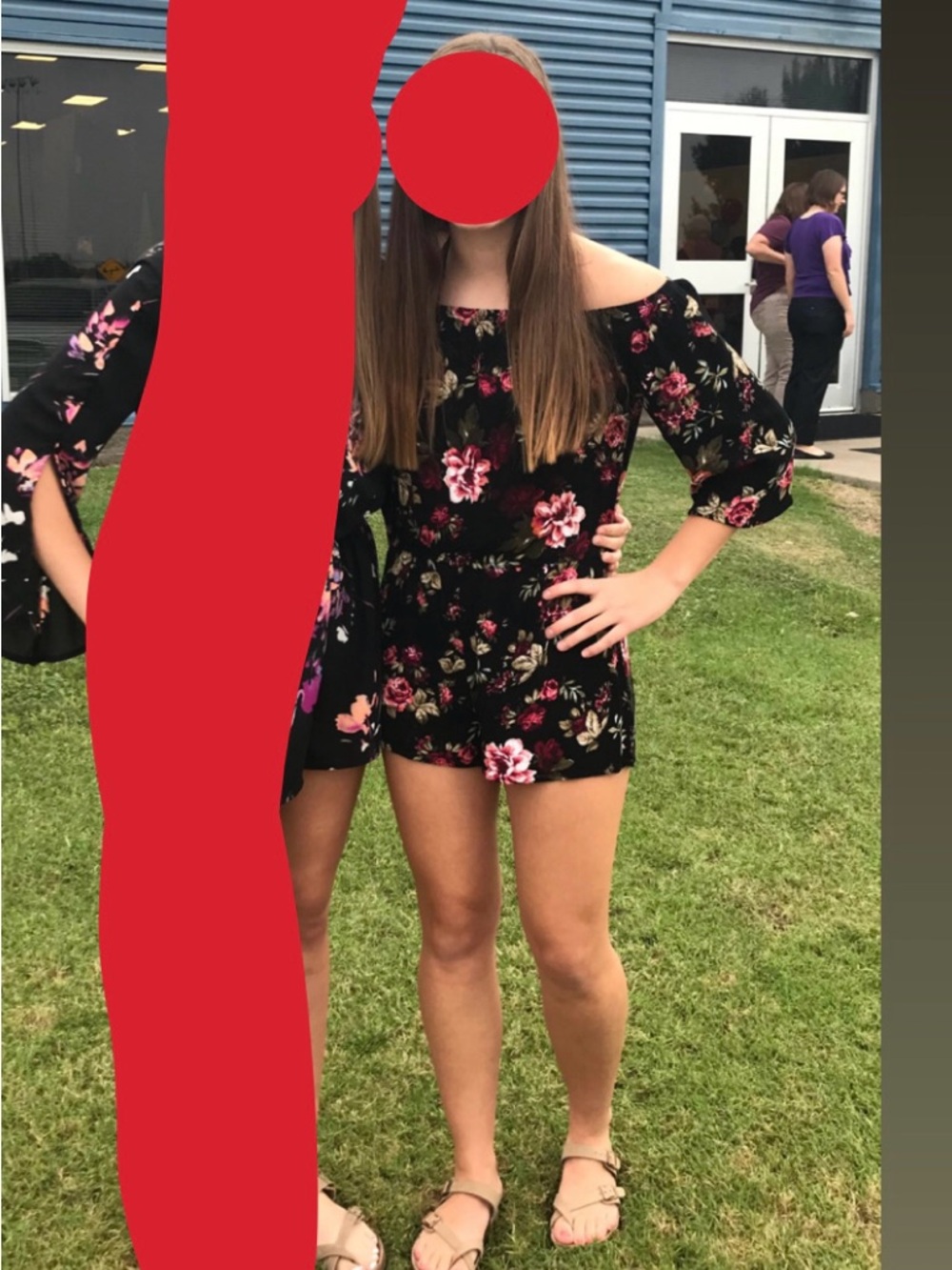 Ambiance Black Floral Off-Shoulder Romper
